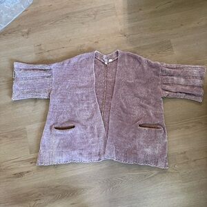 Anthropologie Moth Chenille Knit Oversized Open Front Cardigan size large